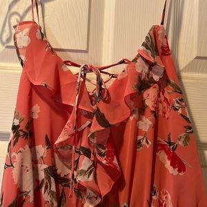 New York and Company women’s medium pink high-low floral dress